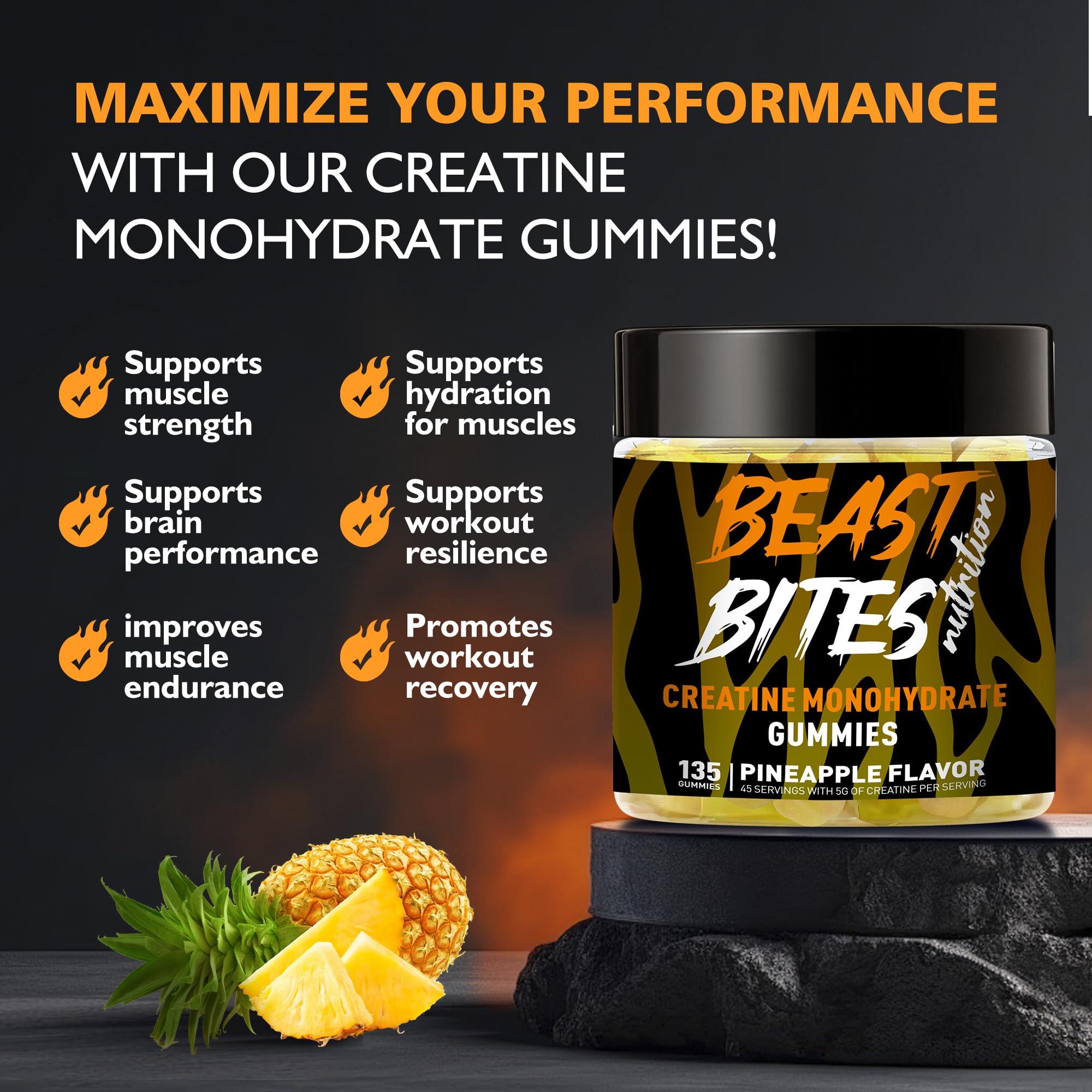 BEAST BITES primer plano de gomitas con textura suave y aspecto apetitoso