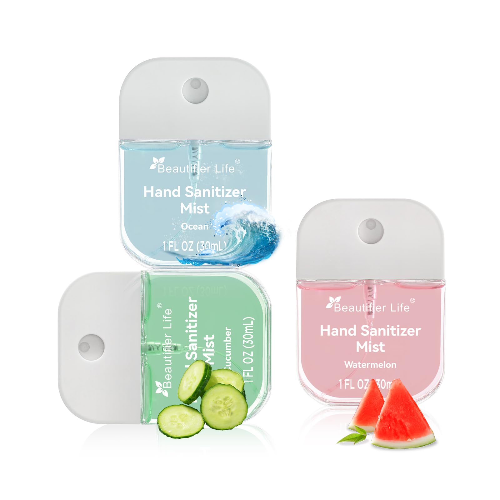 Beautifier Life paquete frontal mostrando los tres sprays y conveniencia