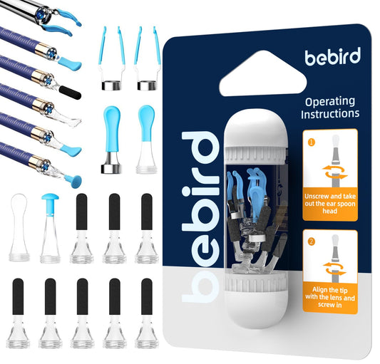 Bebird packaging frontal muestra 14 puntas originales y organización clara