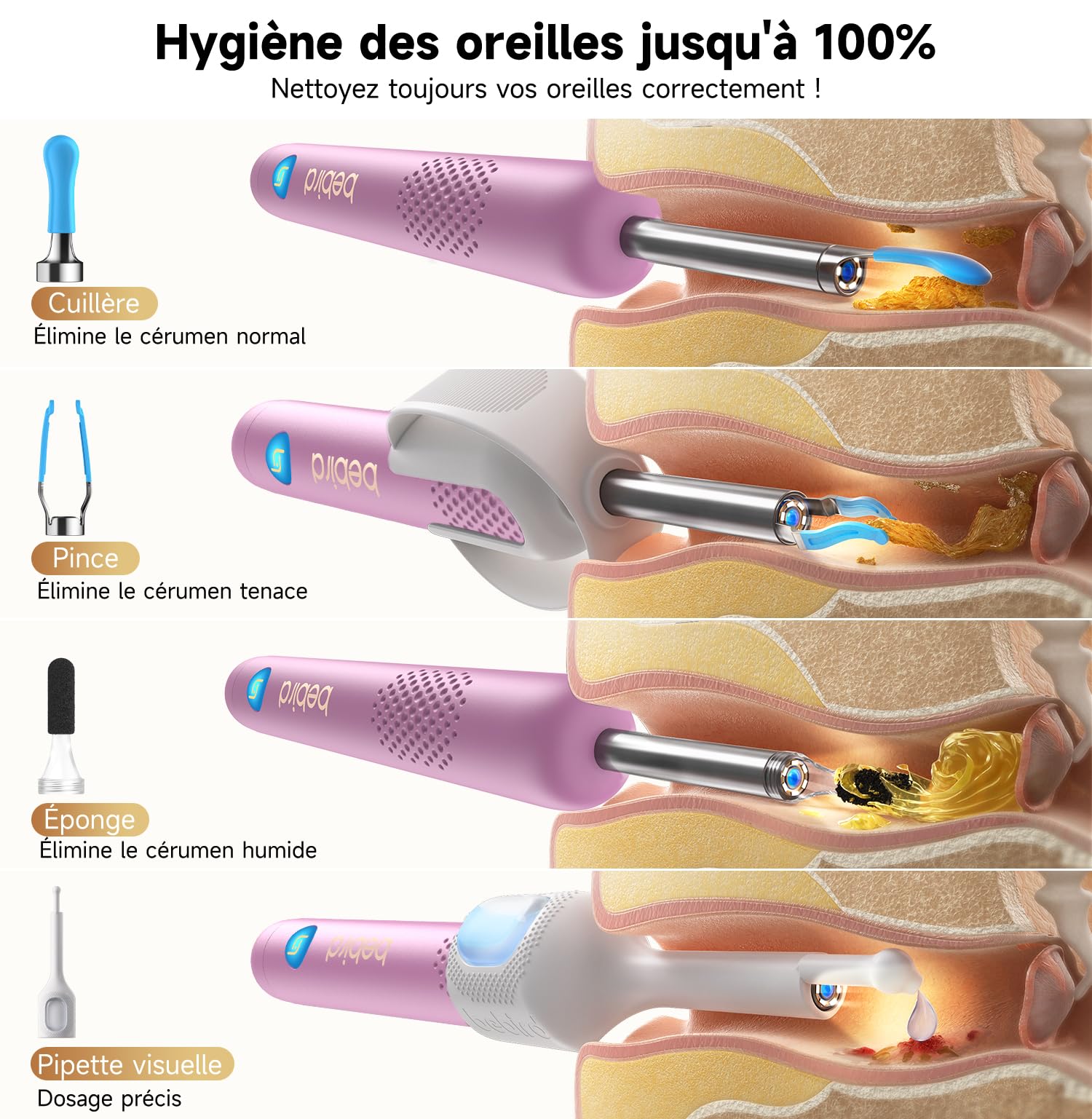 BEBIRD R1 Ultra uso en niño supervisado para limpieza segura familiar