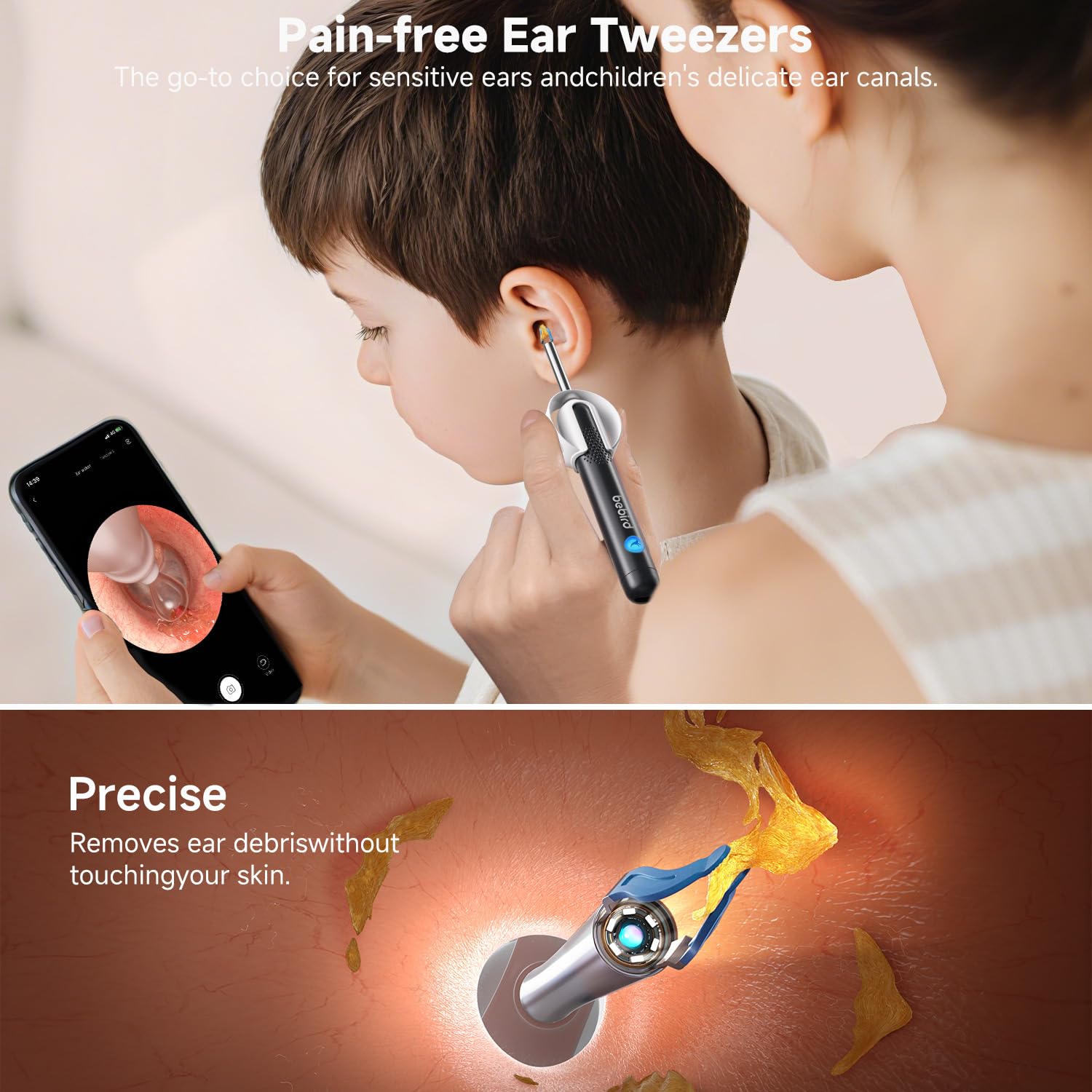 BEBIRD R1 Ultra conjunto de puntas y pinzas que permiten limpiezas seguras