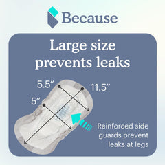 Because protector colocado en ropa interior demostrando ajuste sin bulto