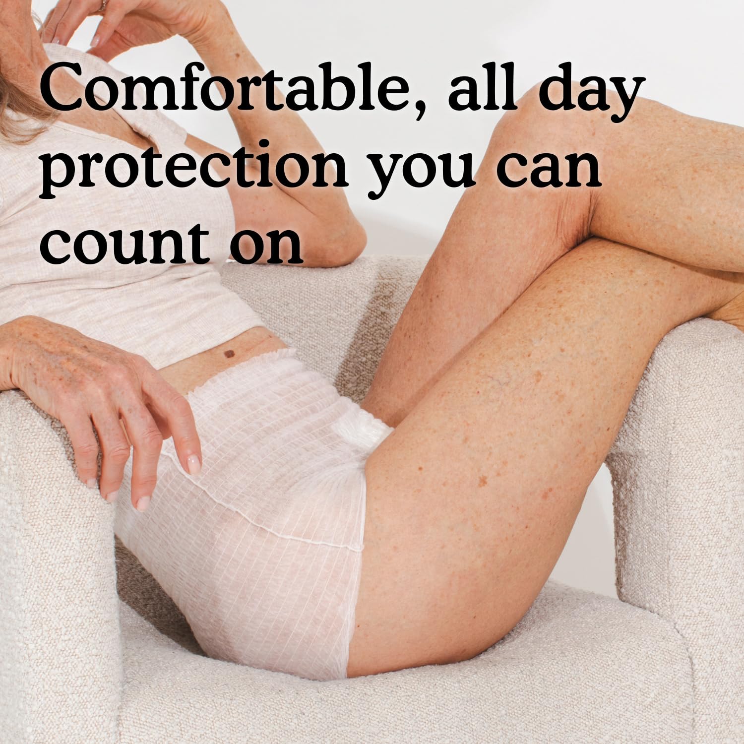 Because mujer durmiendo usando la prenda, protección nocturna discreta