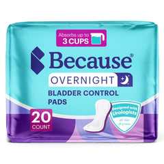 Because empaque frontal mostrando protector y marca, protección nocturna fiable