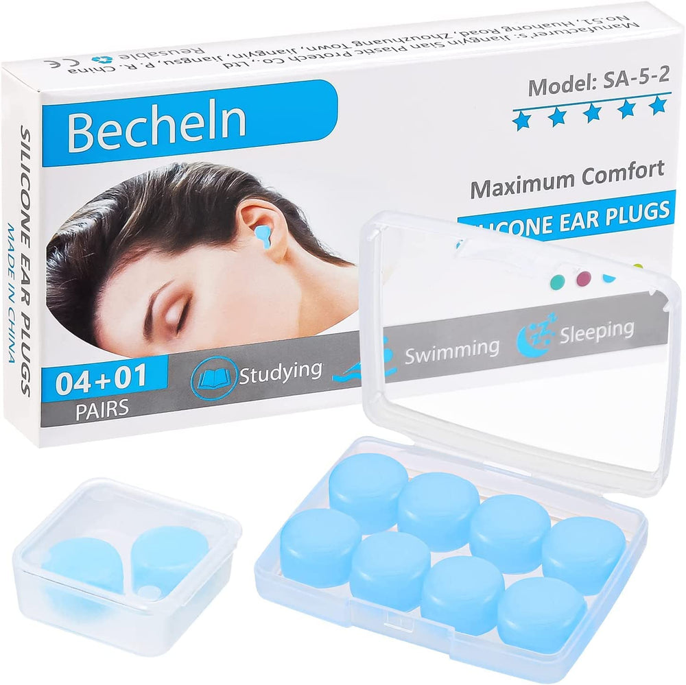 Becheln vista frontal del paquete mostrando los tapones y estuche, protección cómoda