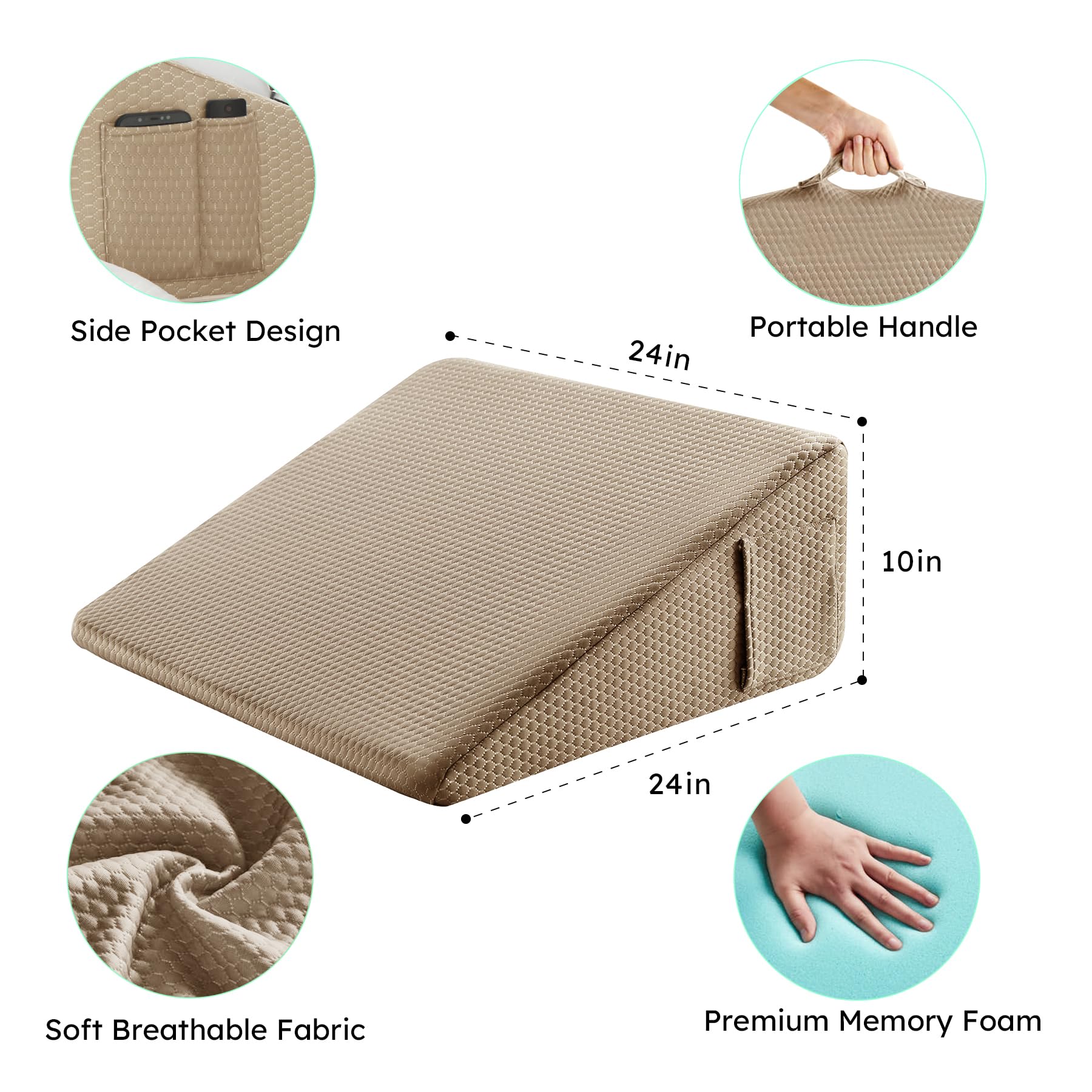 Bedluxe asa portátil sostenida en mano para llevar la cuña fácilmente