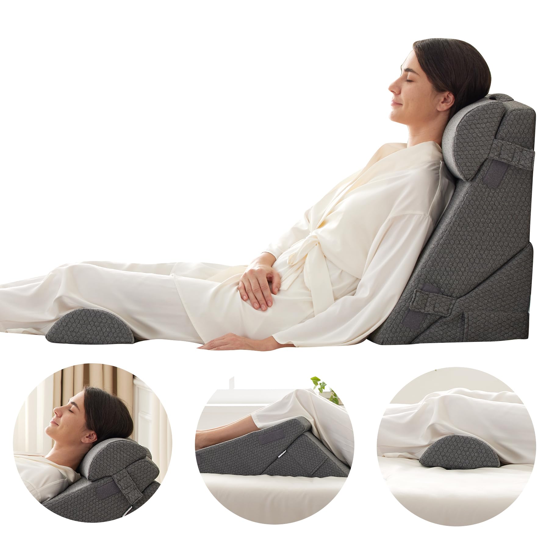 Bedluxe configuración dividida con soporte bajo rodillas, mejora la comodidad y circulación