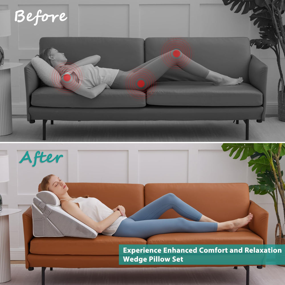 Bedluxe cuña elevando piernas para mejorar circulación y comodidad