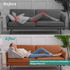 Bedluxe cuña elevando piernas para mejorar circulación y comodidad