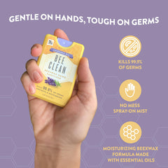 Aplicación Bee Clean en manos, limpieza rápida y sensación fresca