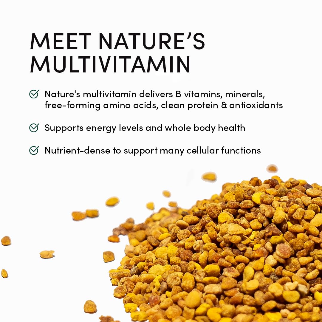 Beekeeper's Naturals polen mezclado en batido para aporte de proteínas