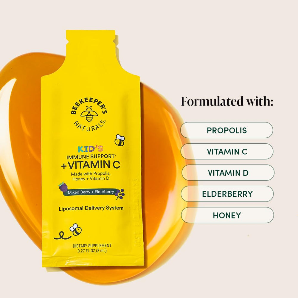 Beekeeper's Naturals sobre abierto con contenido listo para exprimir y mezclar