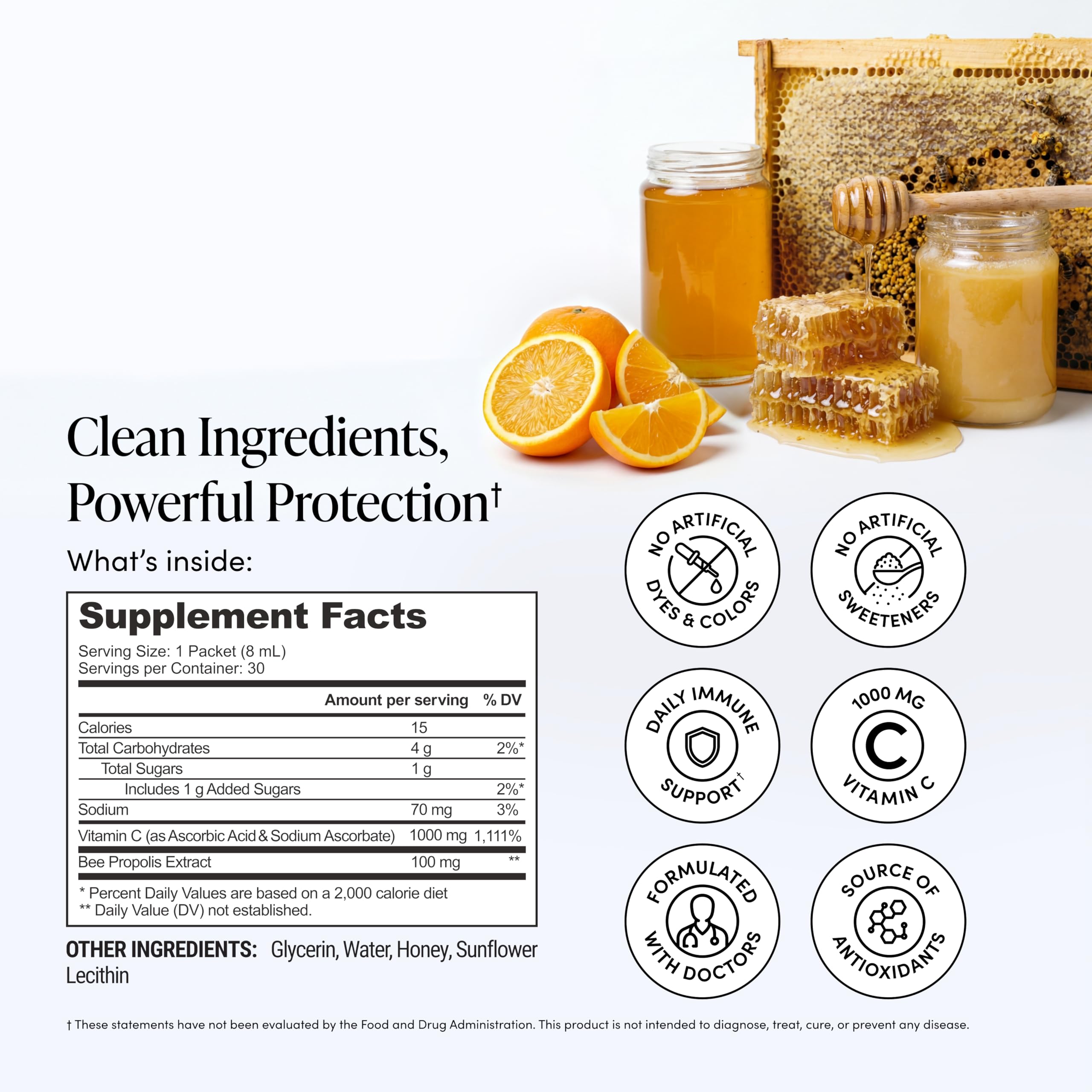 Beekeeper's Naturals sobre en mano listo para tomar y llevar convenientemente