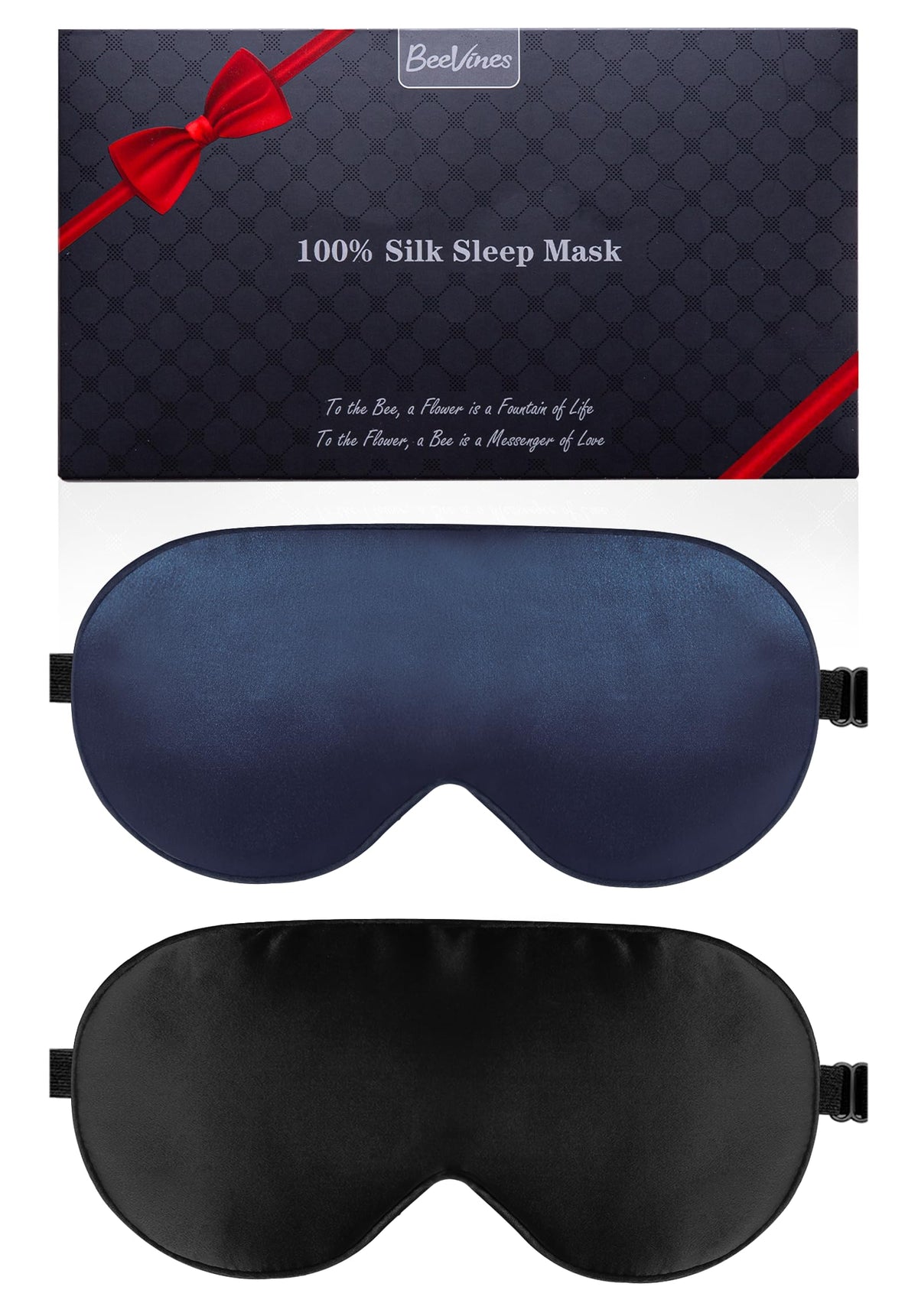 BeeVines máscara frontal negro y azul mostrando cobertura total y confort