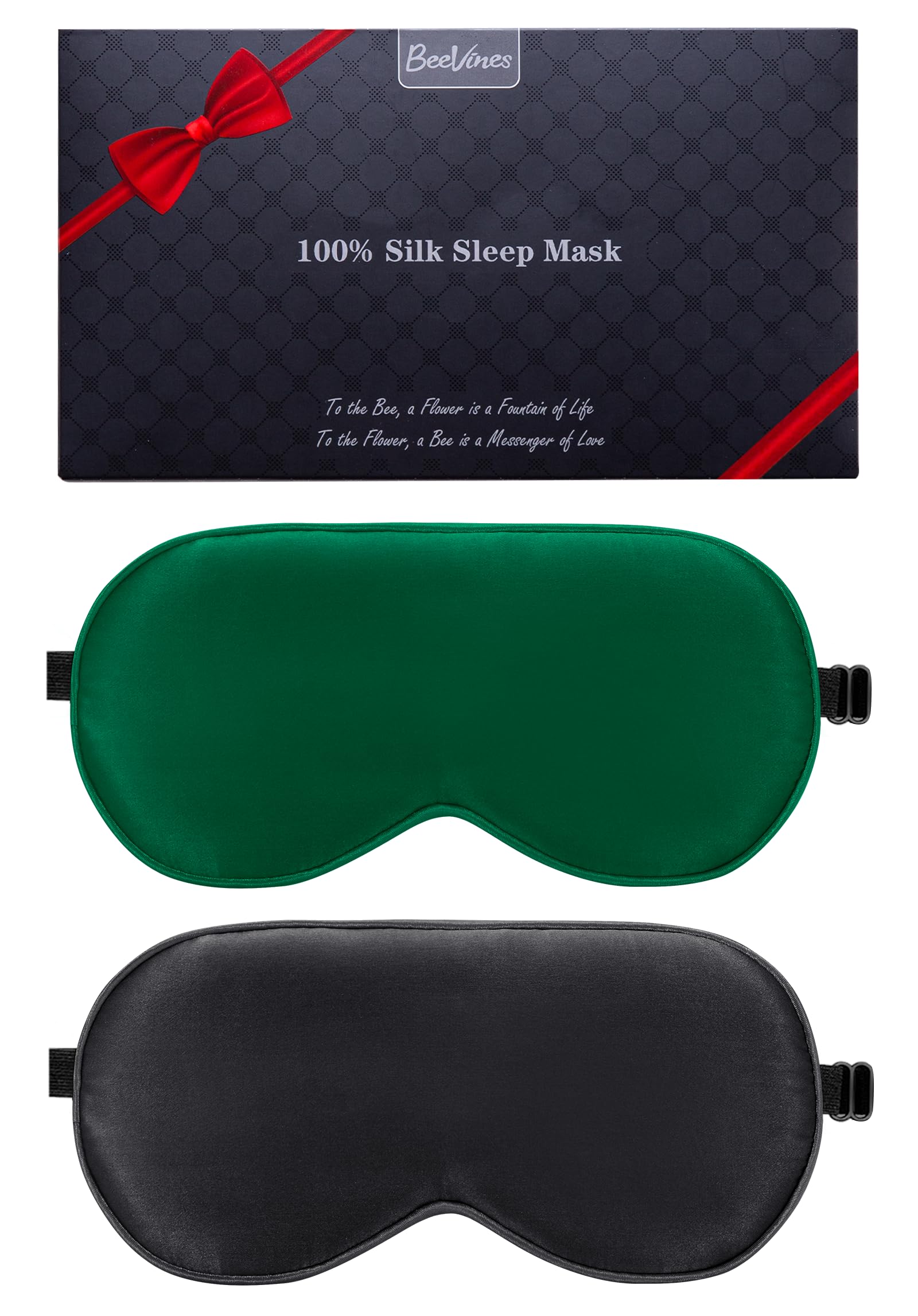BeeVines antifaz frontal negro y verde, comodidad total para dormir
