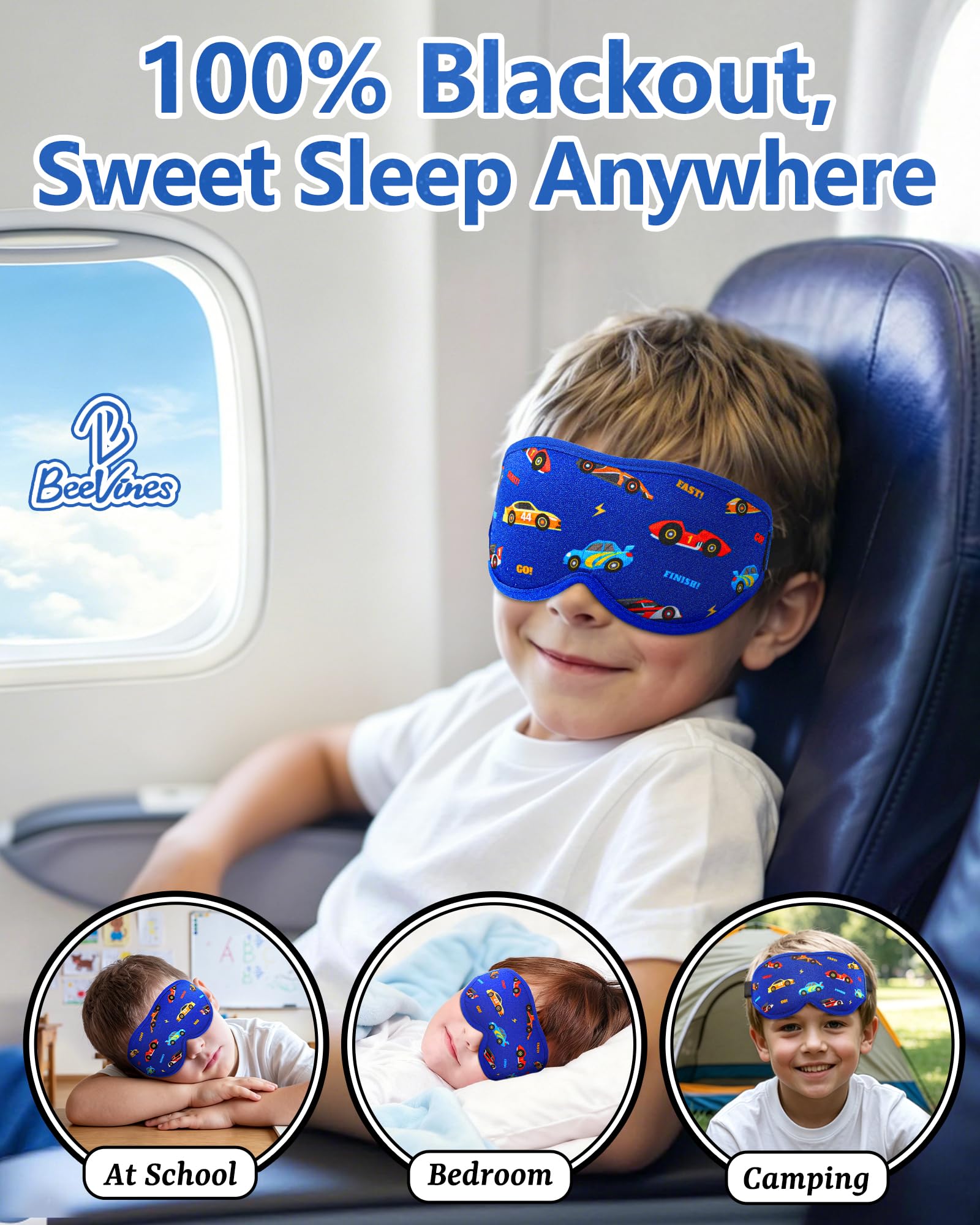 BeeVines uso en viaje avión, cómoda para siestas en desplazamientos