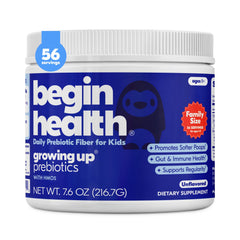 Begin Health paquete frontal mostrando 56 porciones y beneficios visibles
