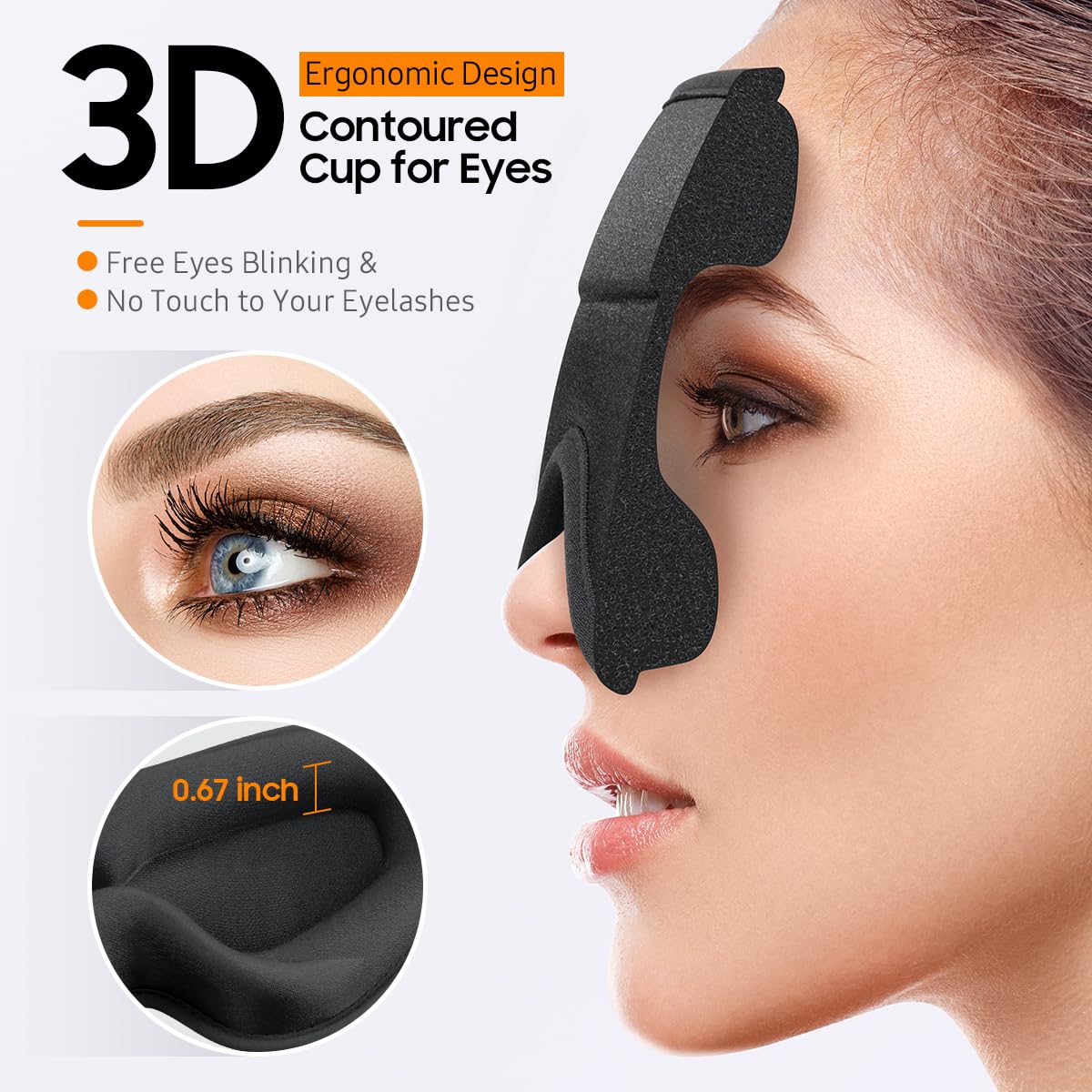 BeHoomi copa 3D con profundidad que protege las pestañas