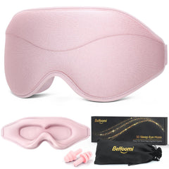 BeHoomi antifaz frontal mostrando bloqueo total de luz y confort