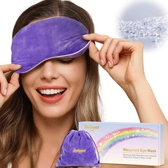 BeHoomi mascarilla ojos frontal mostrando diseño morado y cobertura total