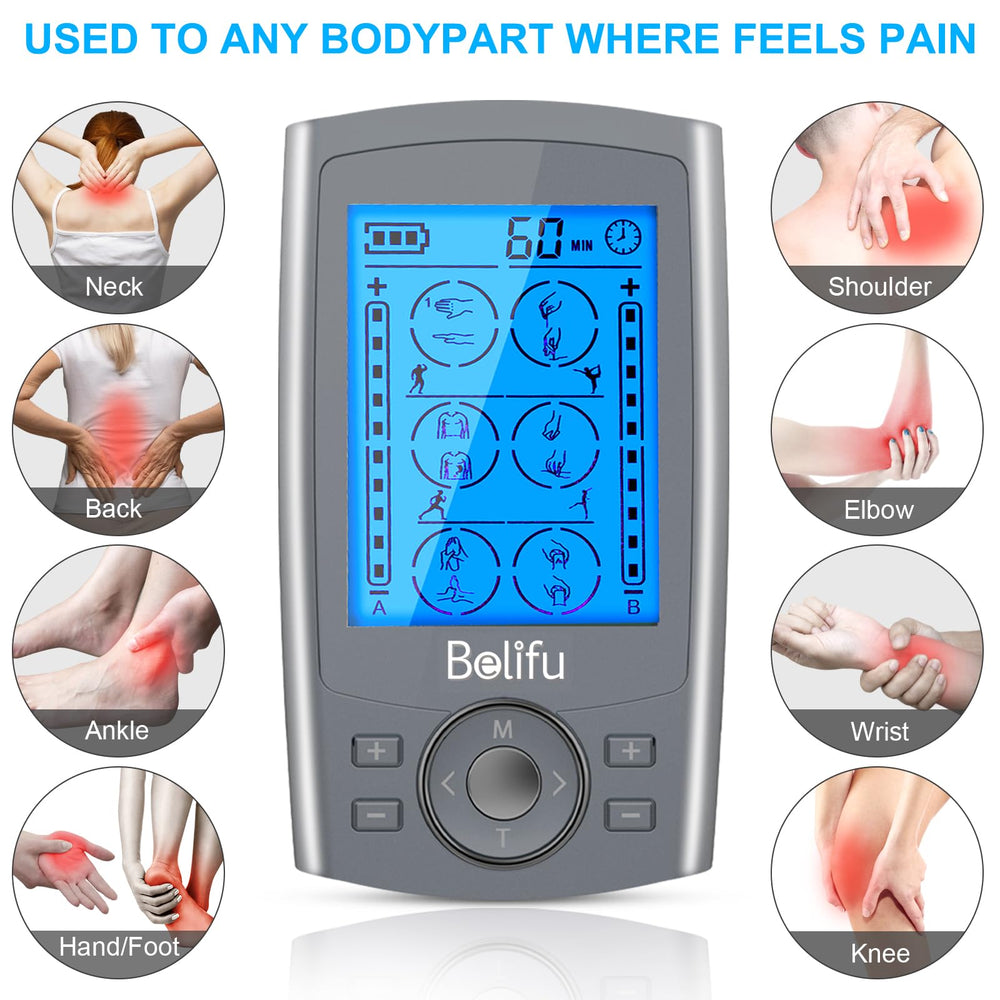 Belifu primer plano de pantalla y botones, beneficio: controles claros e intuitivos
