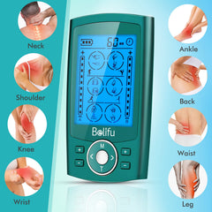 Belifu detalle de la pantalla y botones mostrando modos e intensidad, control preciso