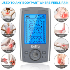 Belifu primer plano de pantalla y botones, beneficio: controles claros e intuitivos