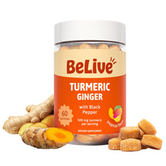 BeLive frente del envase mostrando 60 gomitas y beneficios claros