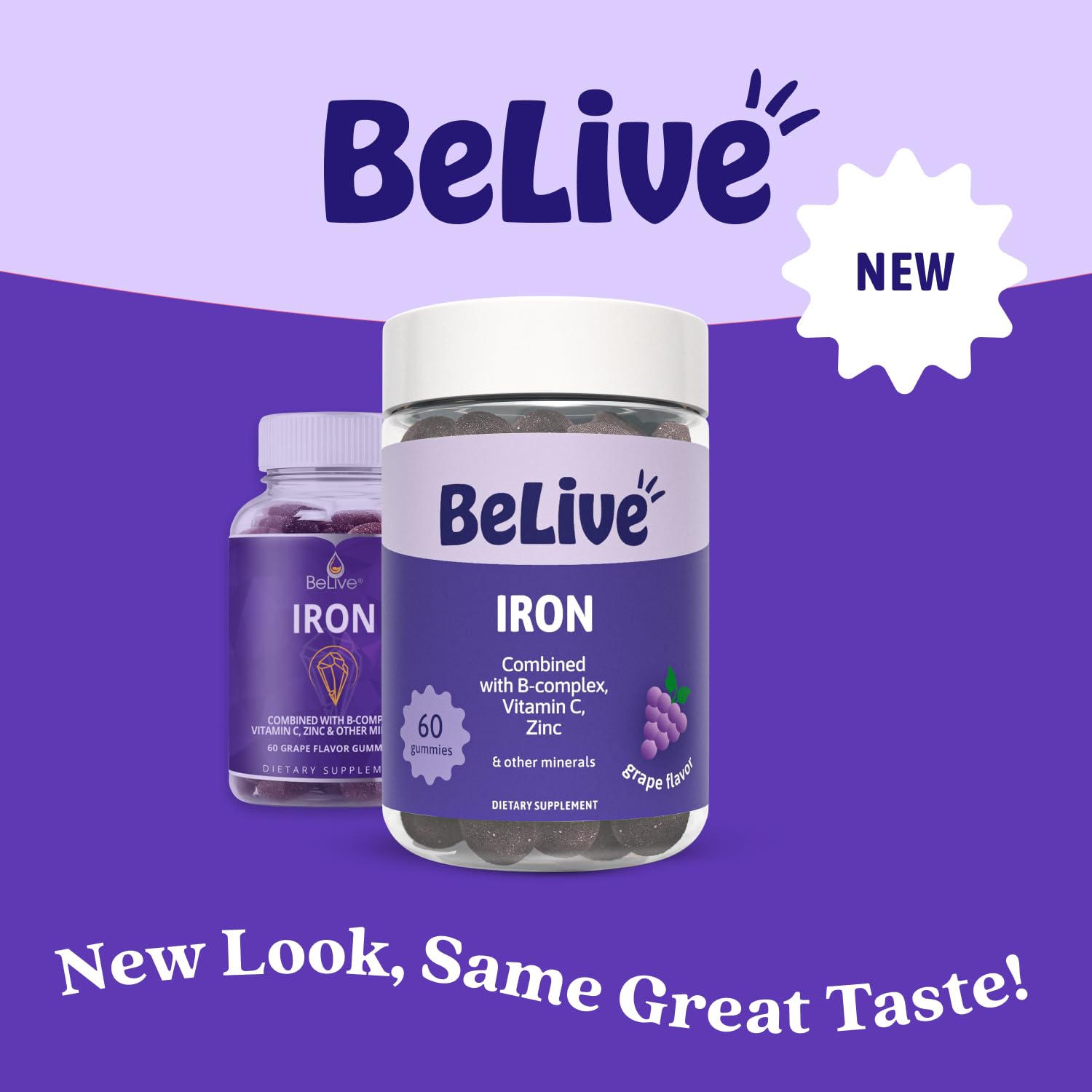 BeLive ingredientes cercanos destacando vitaminas y hierro