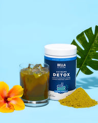 Etiqueta de Bella All Natural con información y beneficios visibles