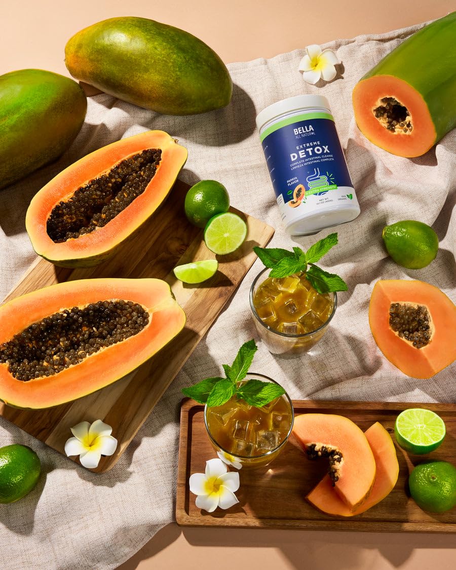 Bella All Natural etiqueta con lista de ingredientes y uso sugerido