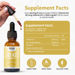 Bella All Natural gotero con gotas listas y control preciso de la dosis