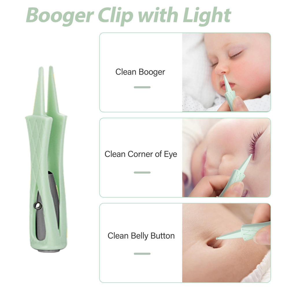 BELLESHOW padre usando la herramienta con luz en niño, cuidado familiar cómodo