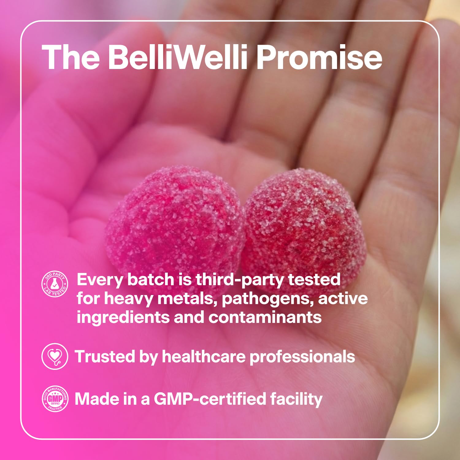 Belli Welli comparación de tamaño para ver porción y dosificación