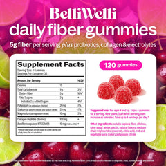 Etiqueta Belli Welli con lista de ingredientes y beneficios claros