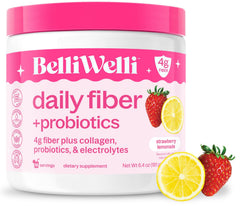 Belli Welli frente del envase mostrando el sabor Fresa-Limón y beneficios digestivos