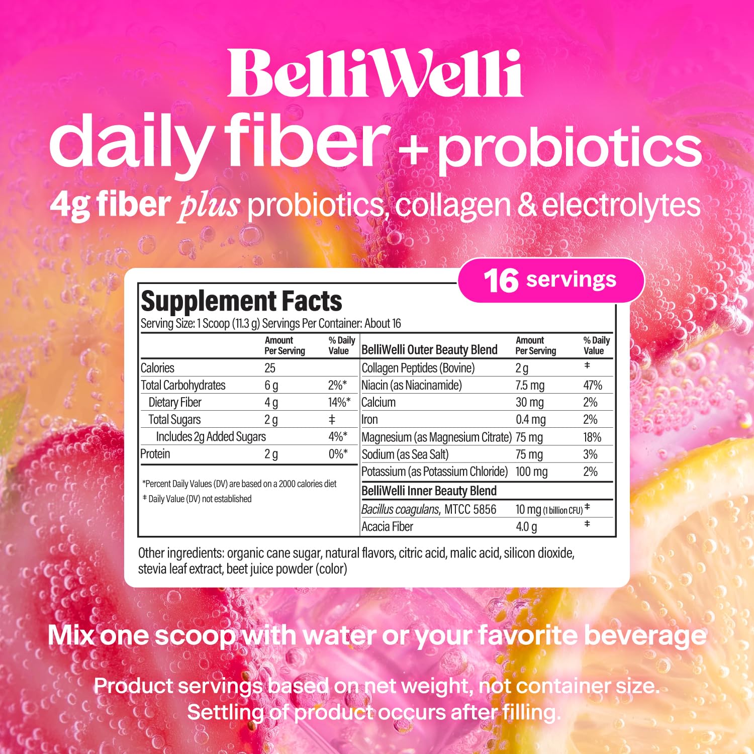 Belli Welli textura del polvo fino y soluble para mezcla fácil