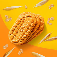 belVita primer plano de textura crocante y avena dorada