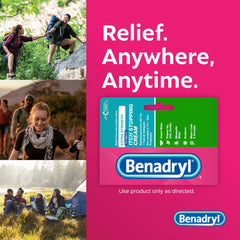 Benadryl tubos dentro de una mochila listos para actividades outdoors