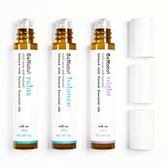 benatu pack frente mostrando los tres roll-ons y beneficios aromáticos