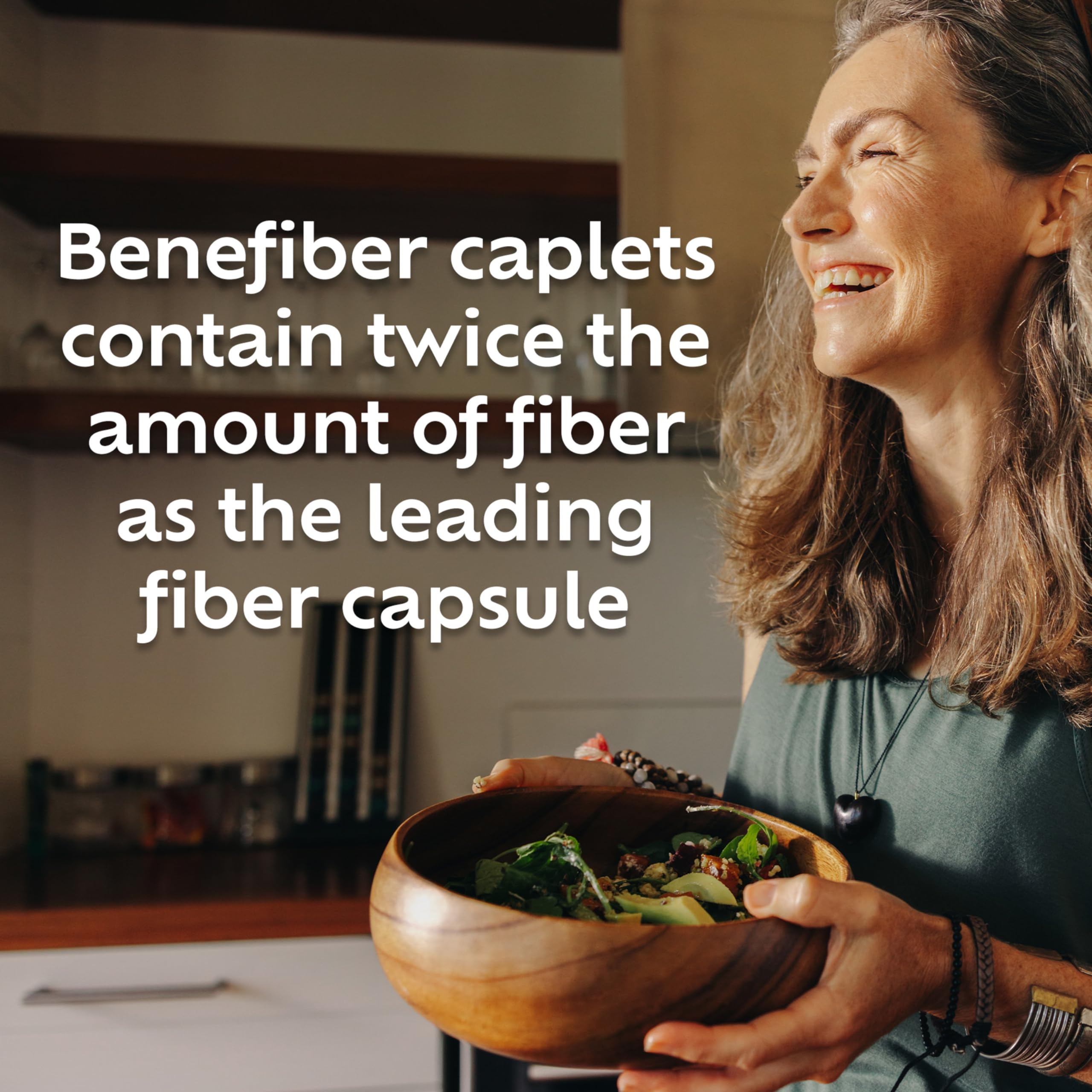 Benefiber comparación de tamaño con una moneda para referencia visual rápida