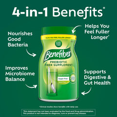 Benefiber primer plano del polvo sin grumos y textura fina