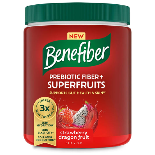 Benefiber envase frontal Fresa Dragon Fruit mostrando presentación y beneficio práctico