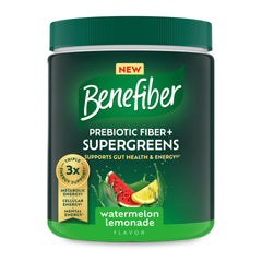 Benefiber envase frontal Watermelon Lemonade mostrando presentación y beneficio de fibra