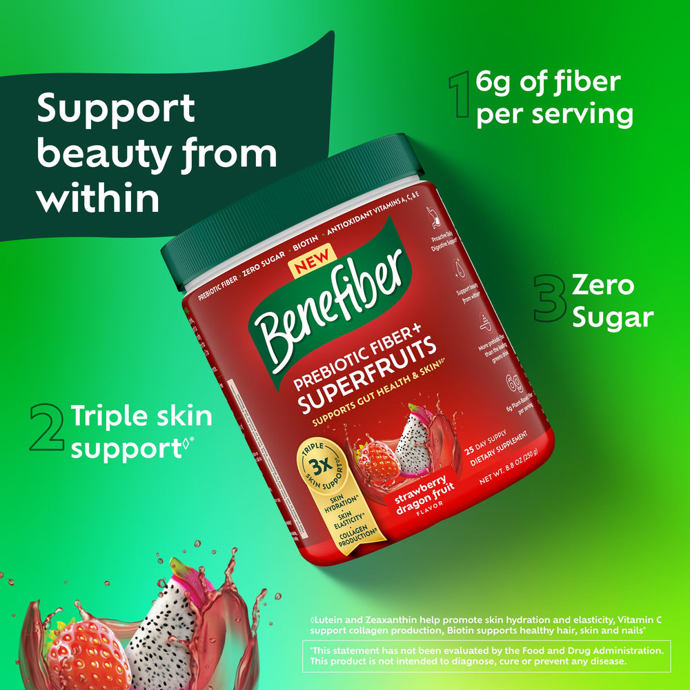 Benefiber etiqueta de ingredientes enfocada en nutrientes y transparencia de fórmula