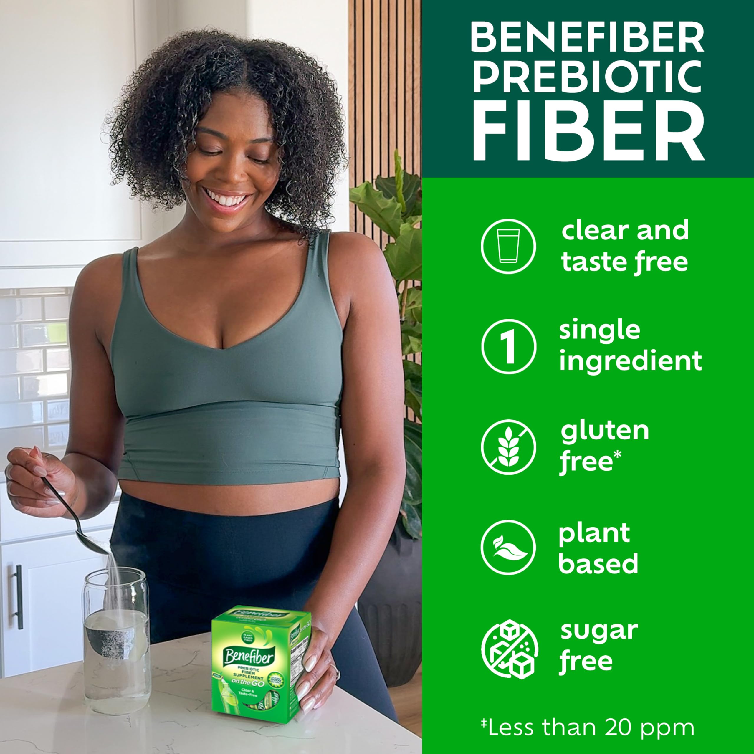 Benefiber etiqueta nutricional en primer plano, información clara y transparente