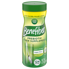 Benefiber envase frontal mostrando el producto y cantidad, facilita añadir fibra diaria
