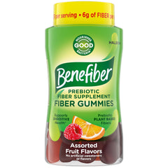 Benefiber frasco frontal mostrando 81 gomitas y etiqueta clara beneficio digestivo