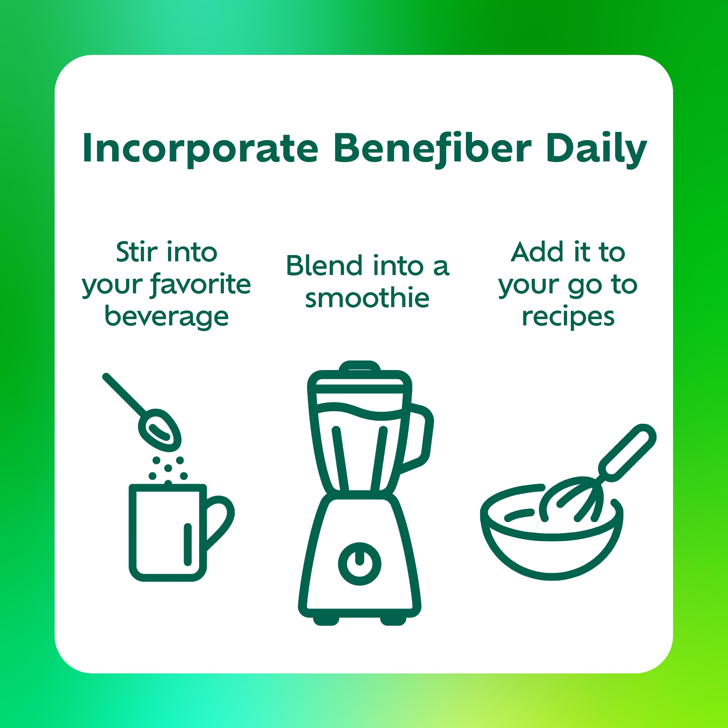 Benefiber polvo disuelto en agua claro y sin residuos visibles