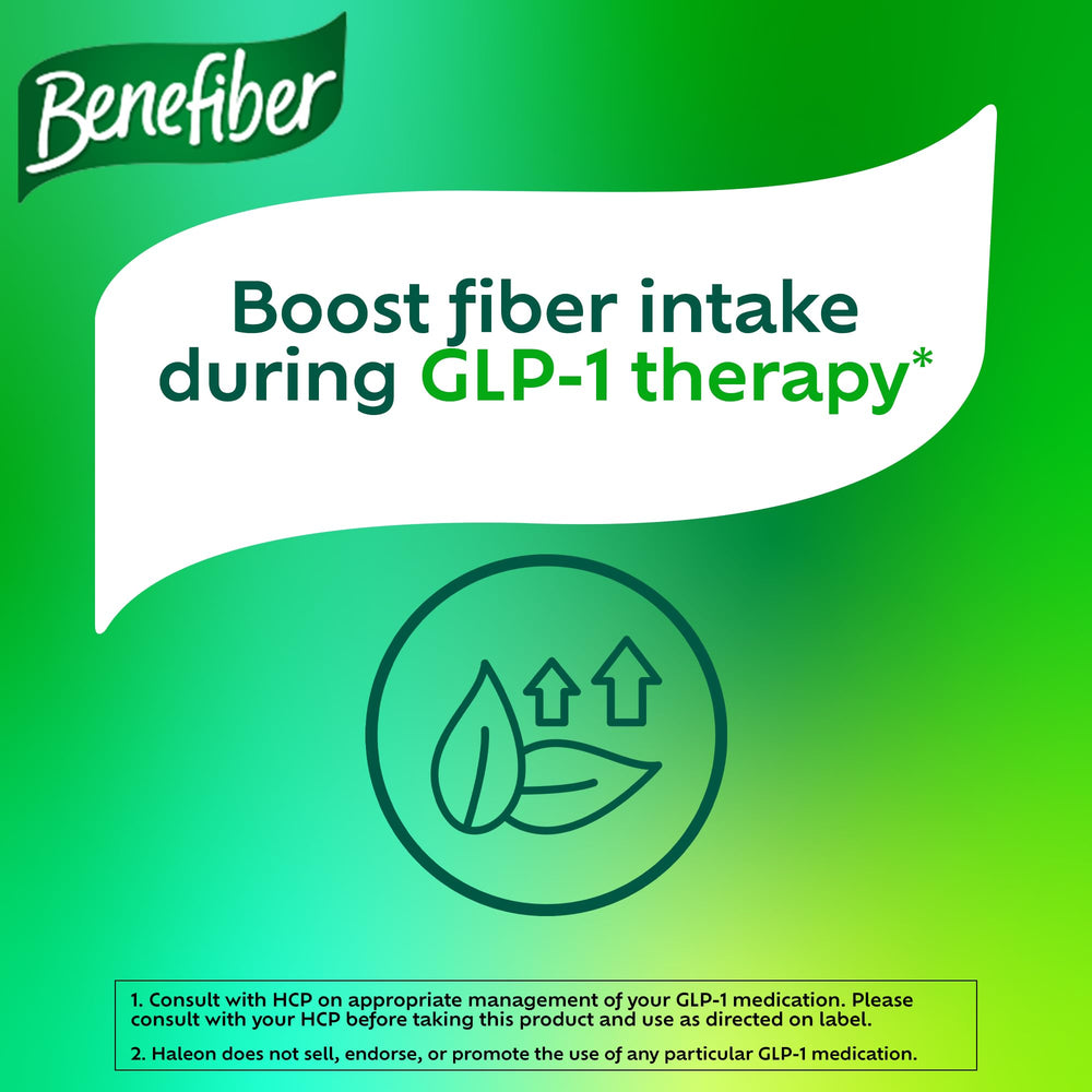 Benefiber cucharada medidora con polvo indicando dosificación precisa